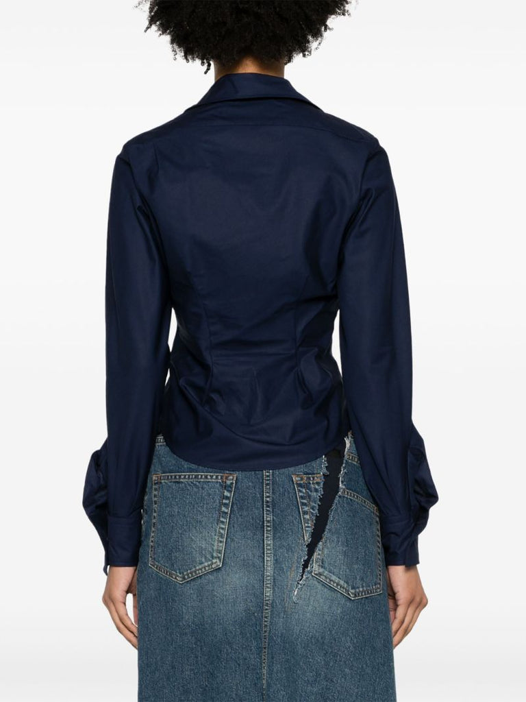 Blue Drunken Organic-cotton Shirt