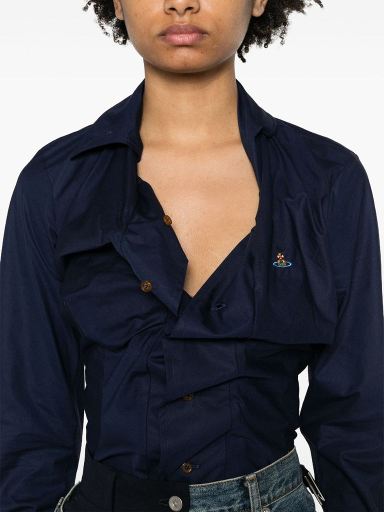 Blue Drunken Organic-cotton Shirt