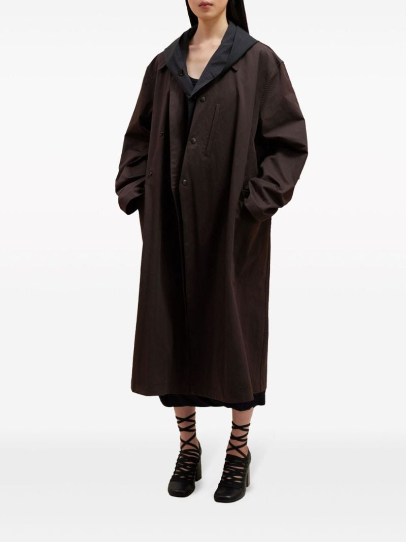 Brown Asymmetric Trench Coat