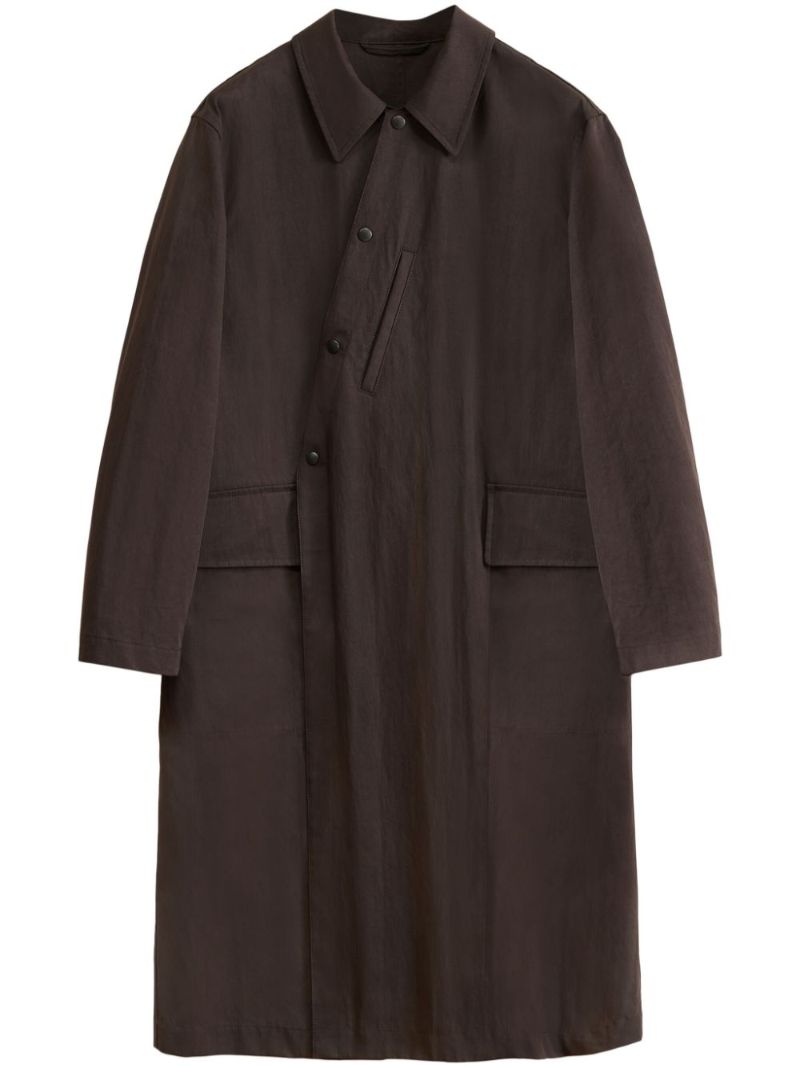 Brown Asymmetric Trench Coat