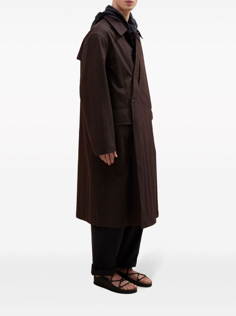 Brown Asymmetric Trench Coat