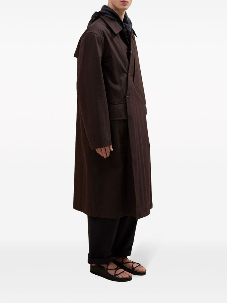 Brown Asymmetric Trench Coat