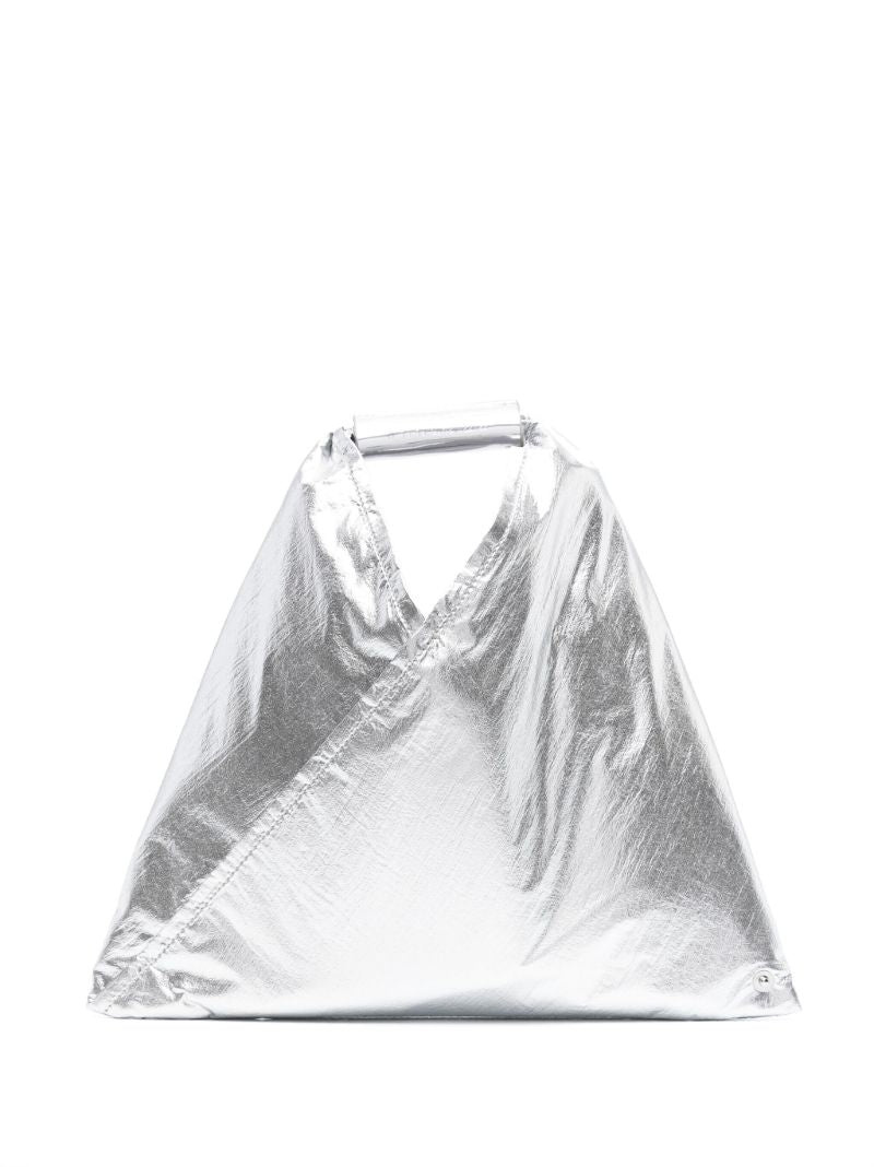 Silver Japanese Mini Metallic Tote Bag