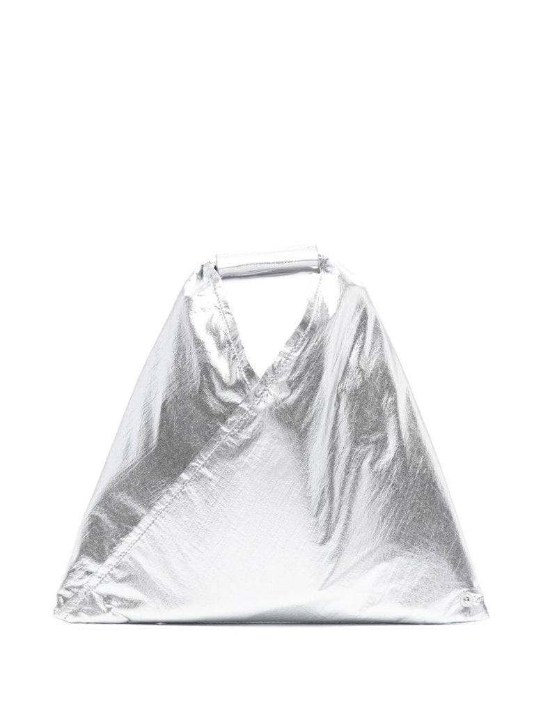 Silver Japanese Mini Metallic Tote Bag