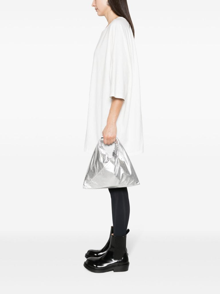 Silver Japanese Mini Metallic Tote Bag