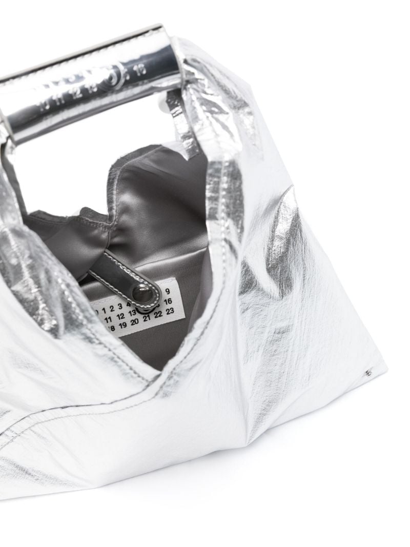 Silver Japanese Mini Metallic Tote Bag