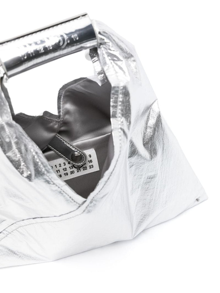 Silver Japanese Mini Metallic Tote Bag