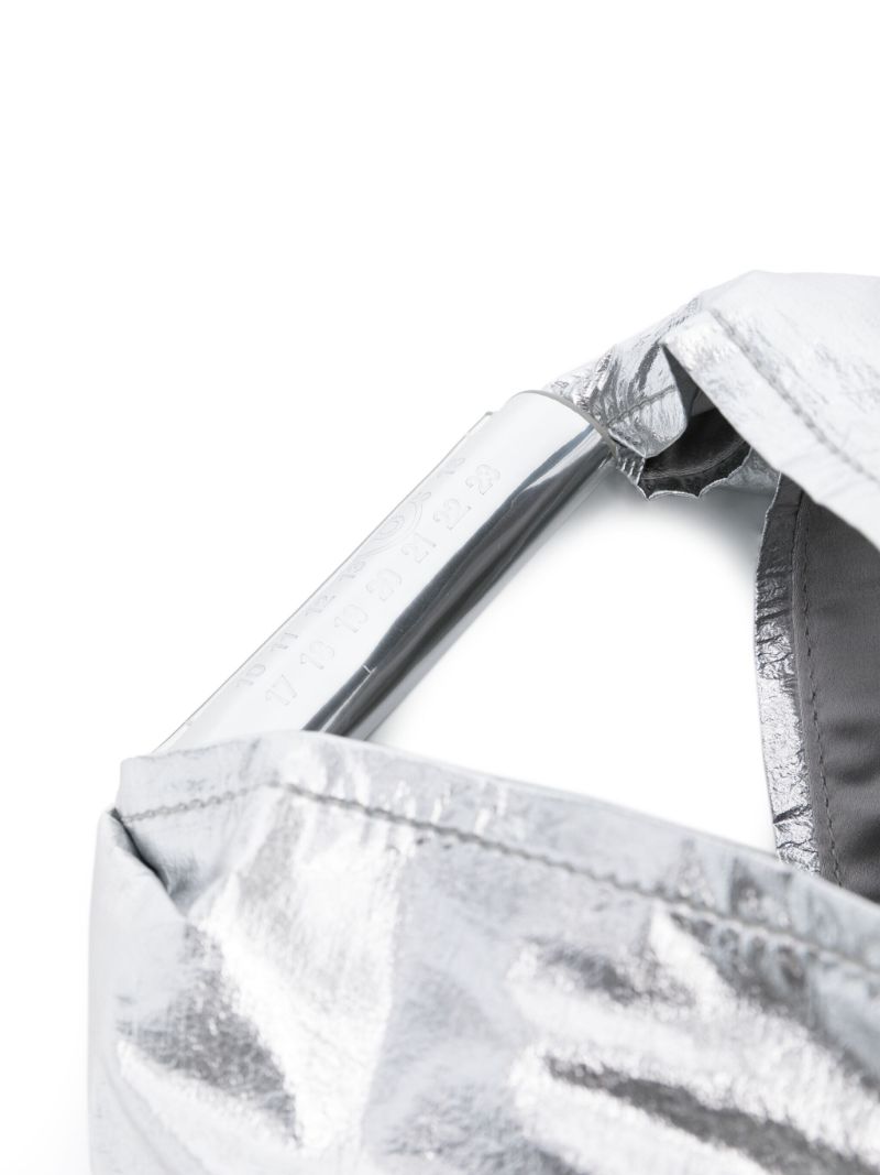 Silver Japanese Mini Metallic Tote Bag