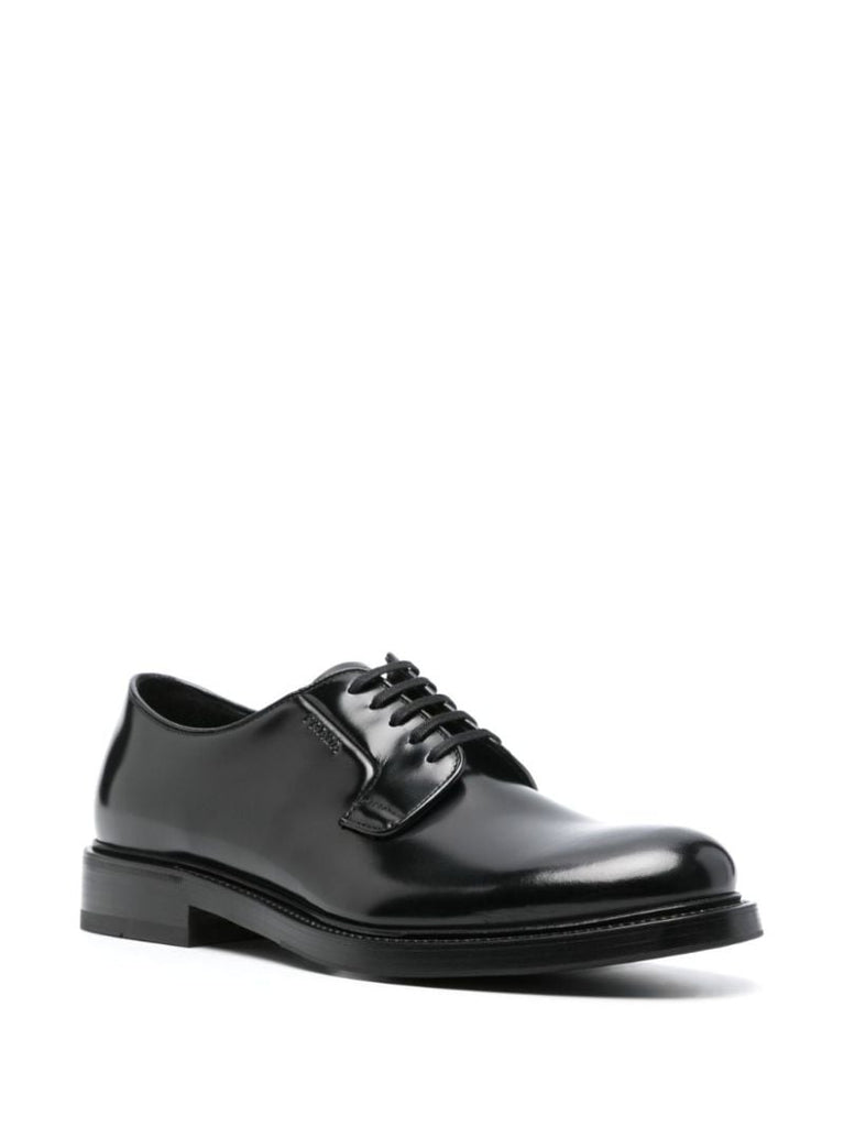 Black Leather Derby Shoes