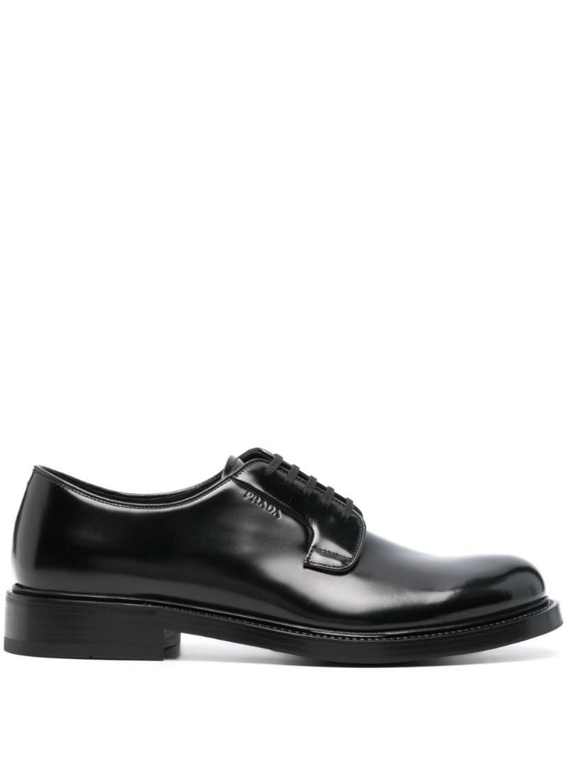 Black Leather Derby Shoes