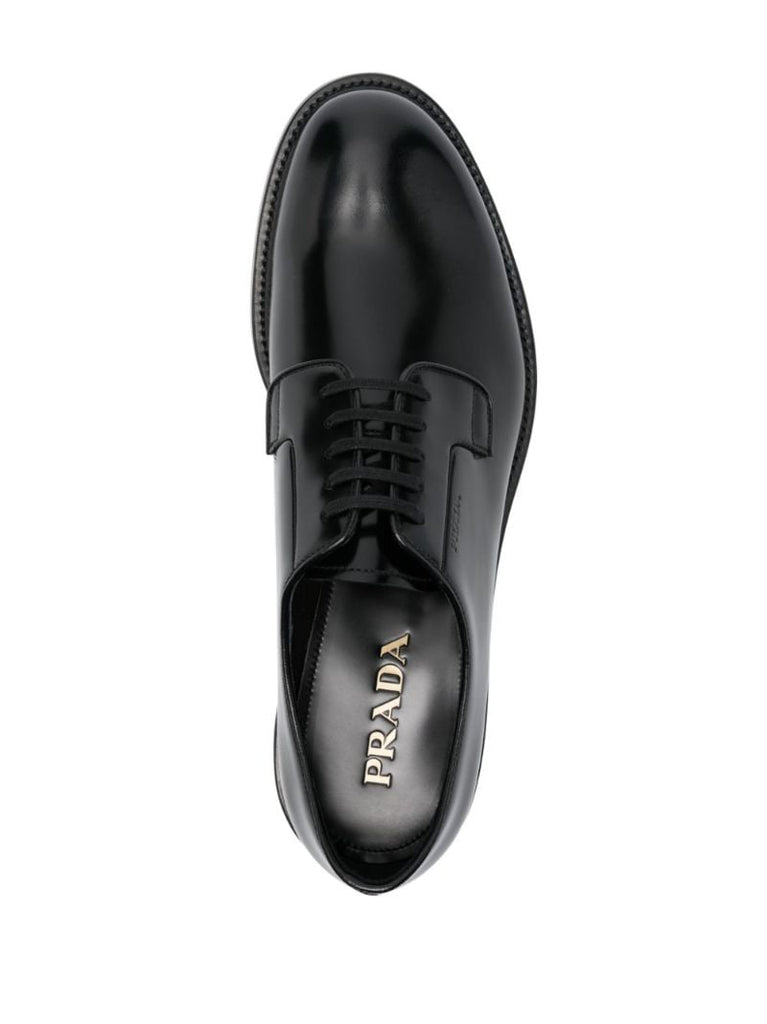 Black Leather Derby Shoes