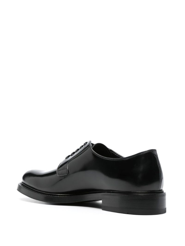 Black Leather Derby Shoes