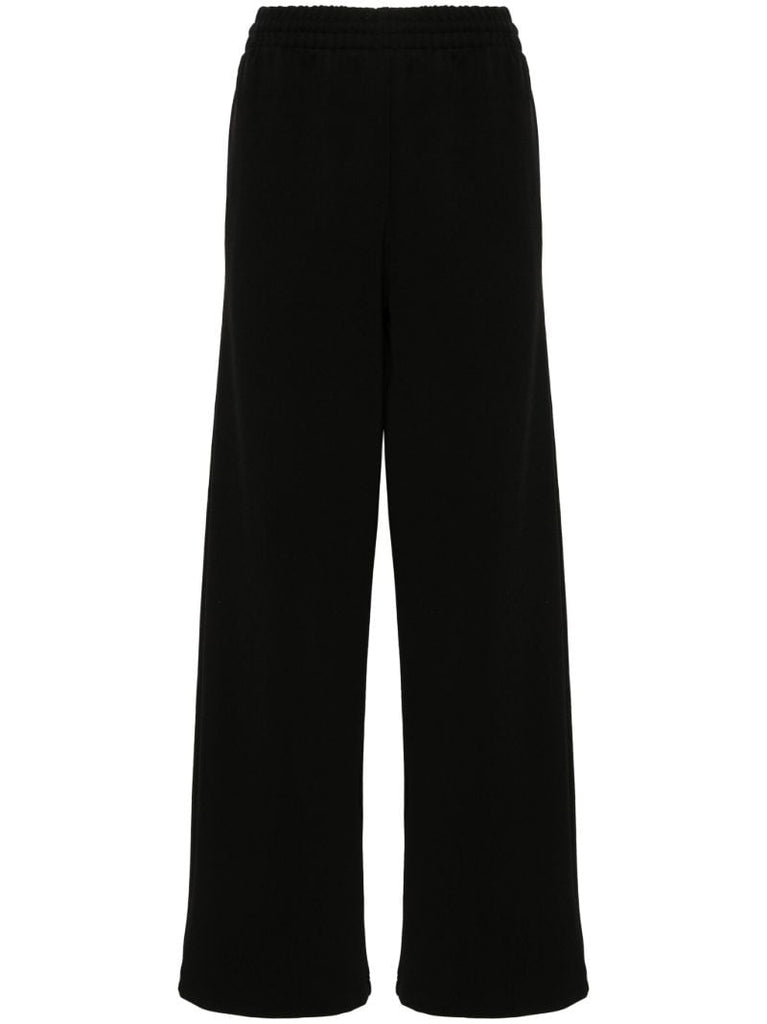Black Wide-leg Track Pants