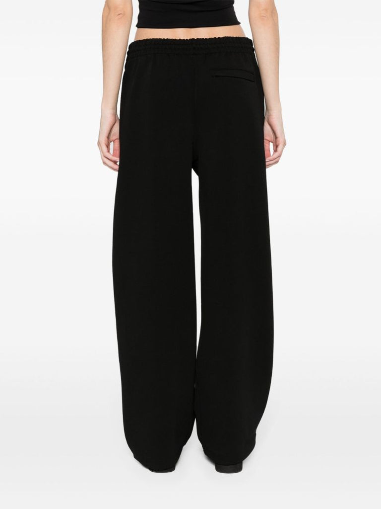 Black Wide-leg Track Pants