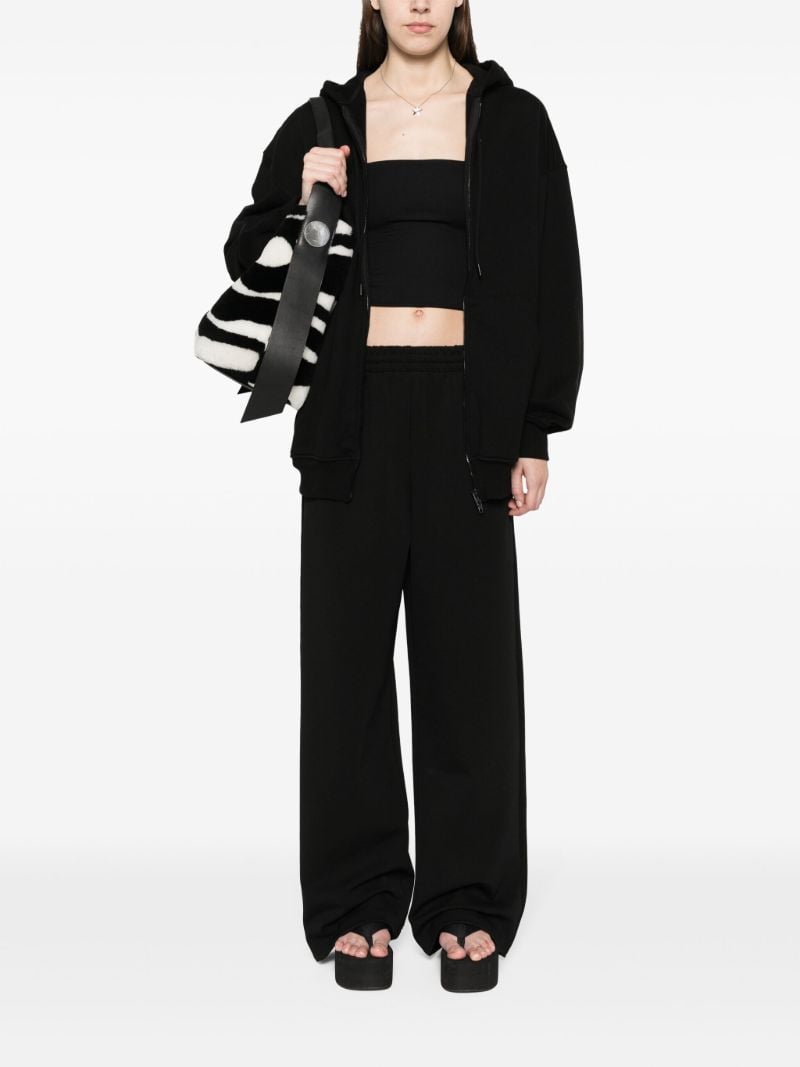Black Jersey Zip-front Hoodie