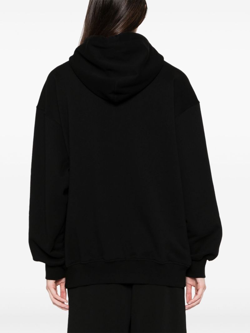 Black Jersey Zip-front Hoodie
