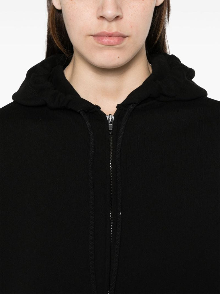 Black Jersey Zip-front Hoodie