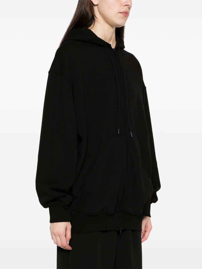 Black Jersey Zip-front Hoodie