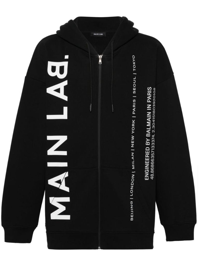 Black Main Lab Zip-up Hoodie