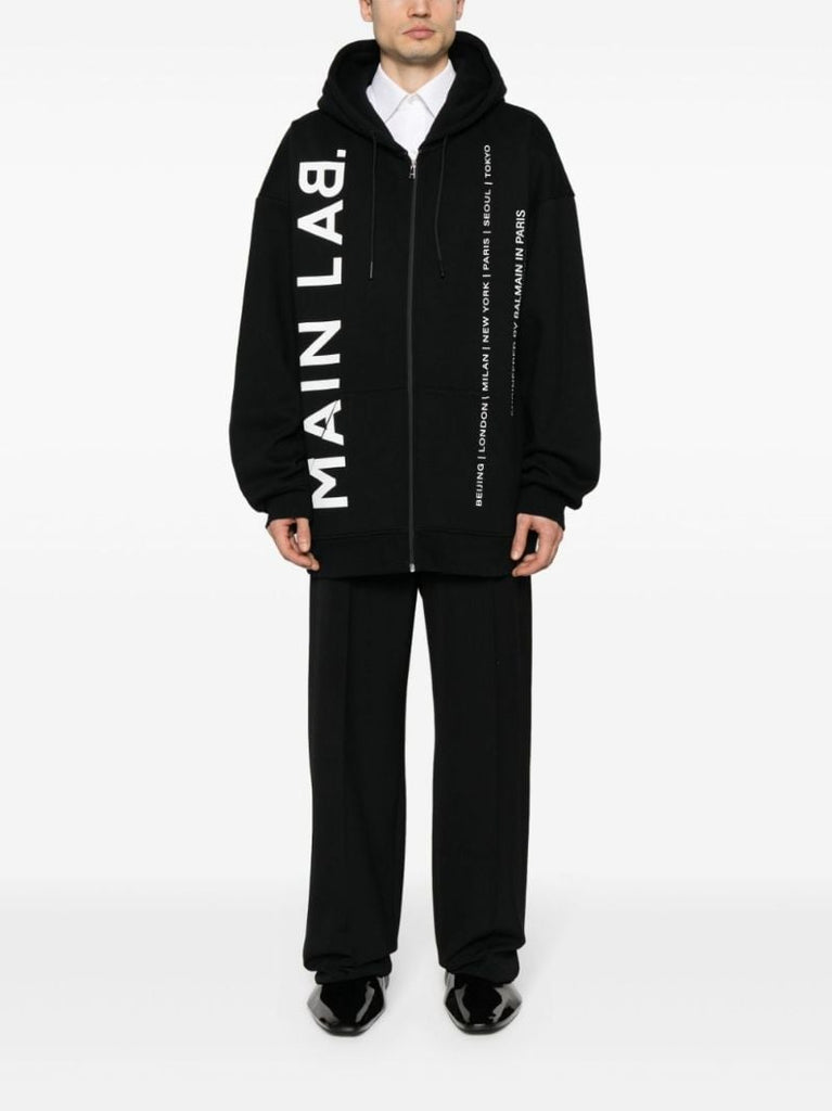 Black Main Lab Zip-up Hoodie
