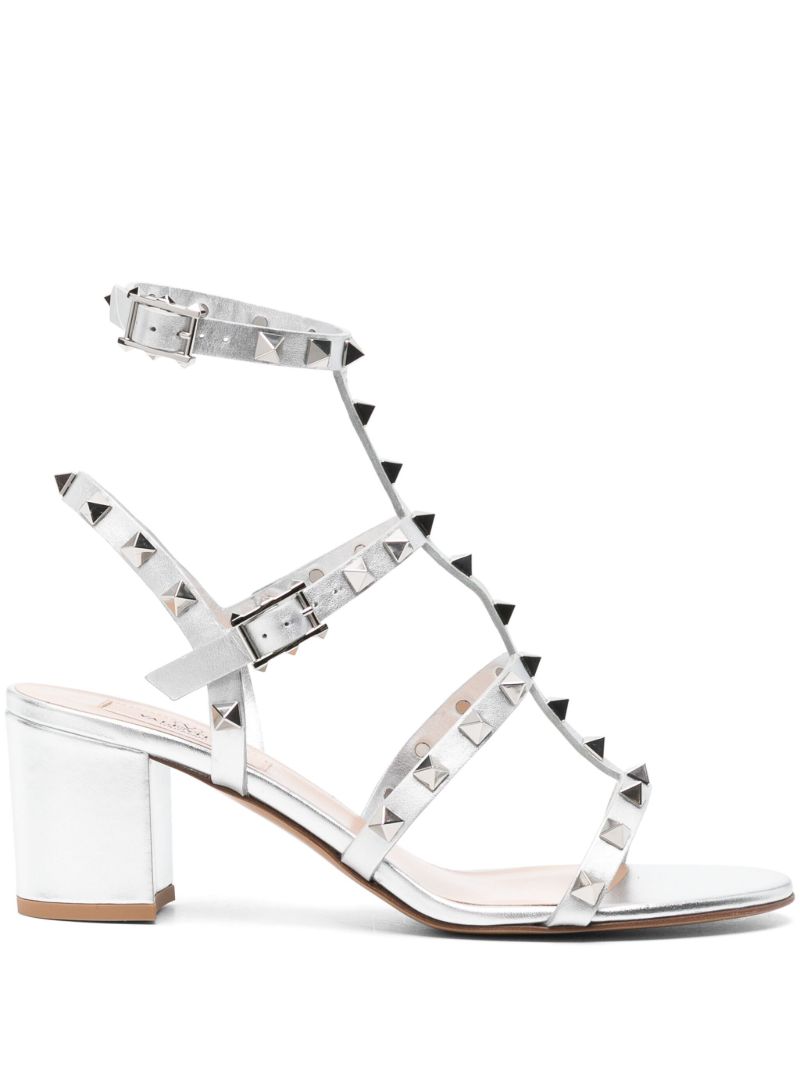 Silver Rockstud 65mm Caged Sandals