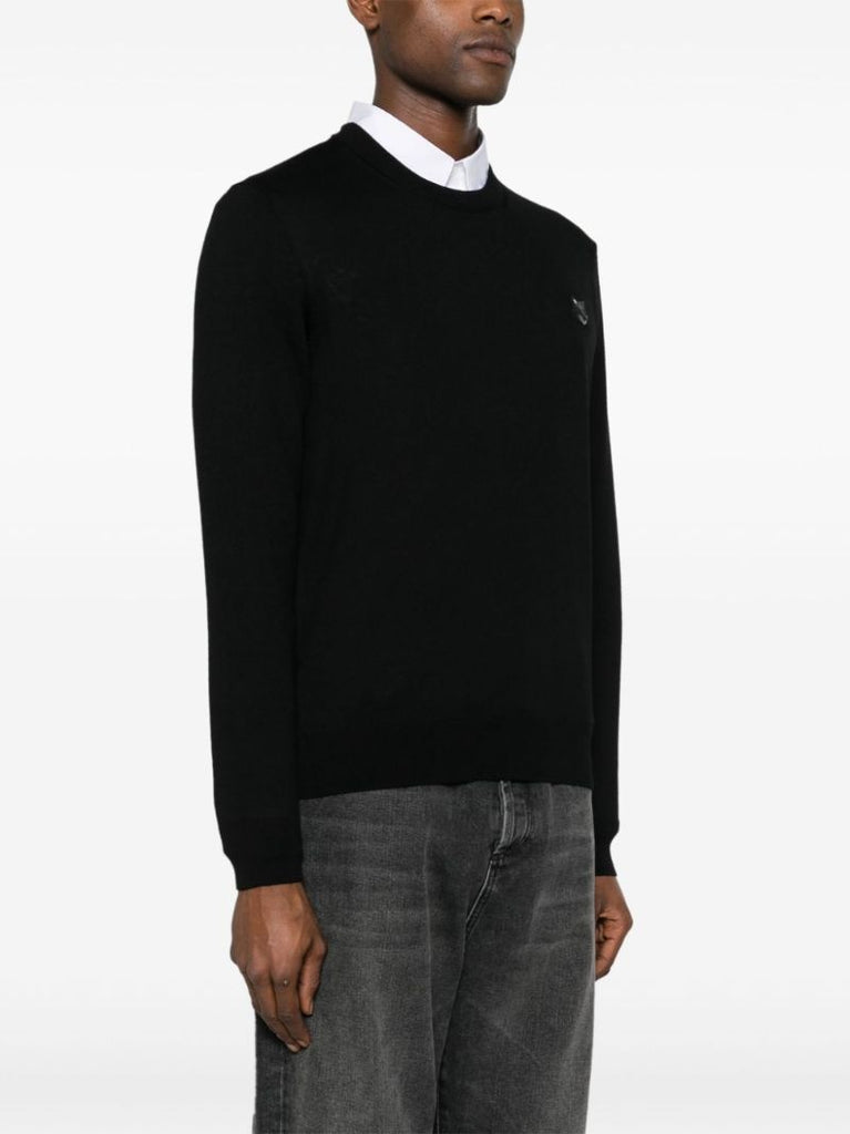 Black Fox Head Wool Sweater
