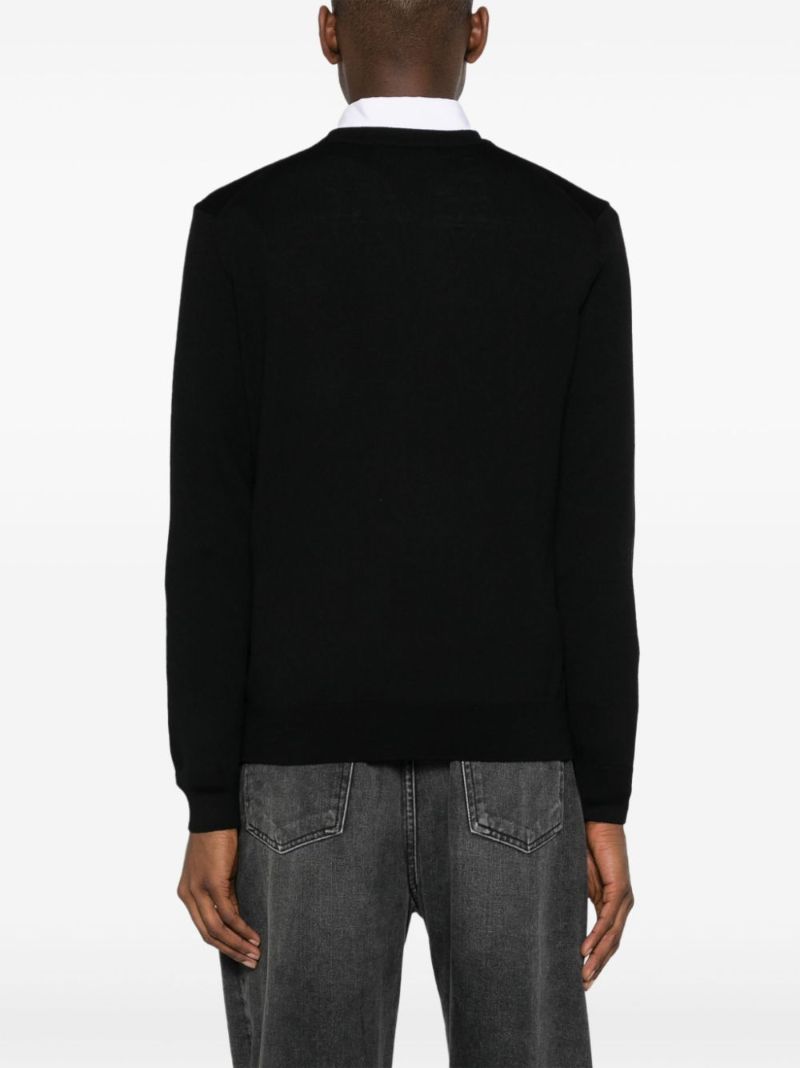 Black Fox Head Wool Sweater