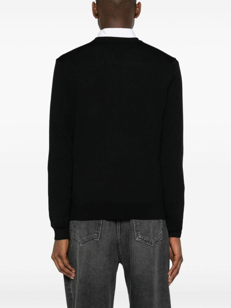 Black Fox Head Wool Sweater