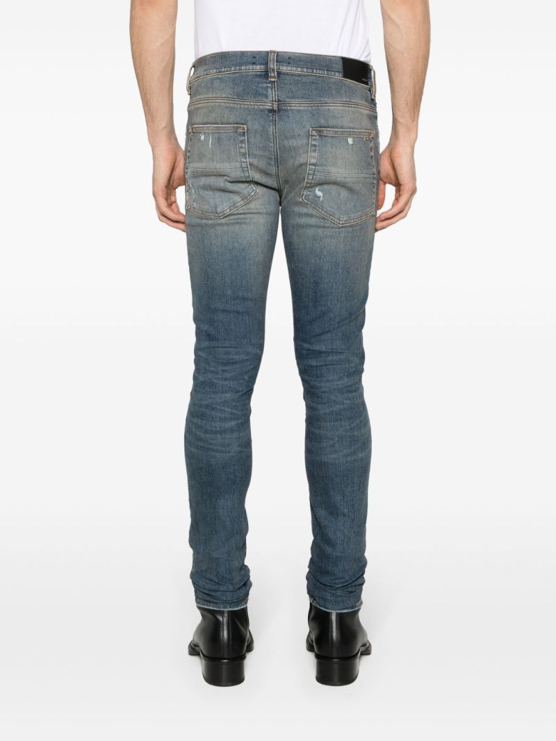 Blue Fractured Skinny Jeans