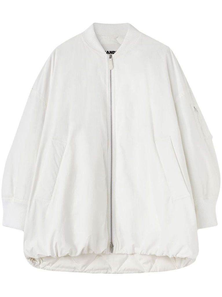 White Padded Bomber Jacket