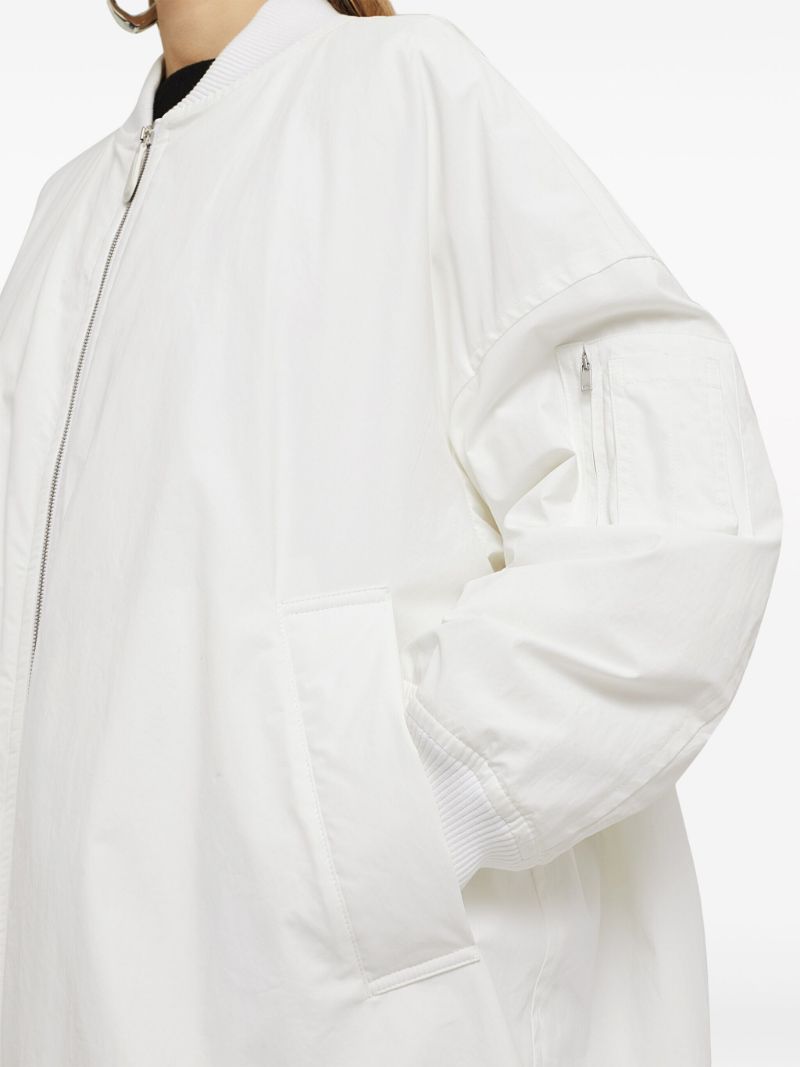 White Padded Bomber Jacket