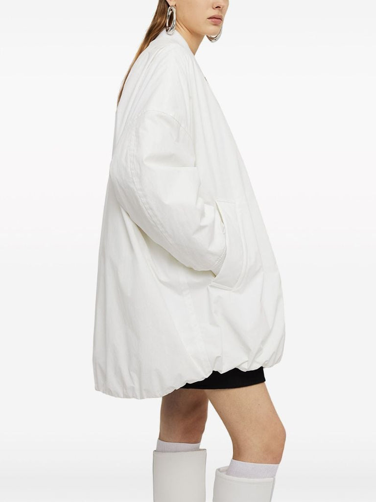 White Padded Bomber Jacket