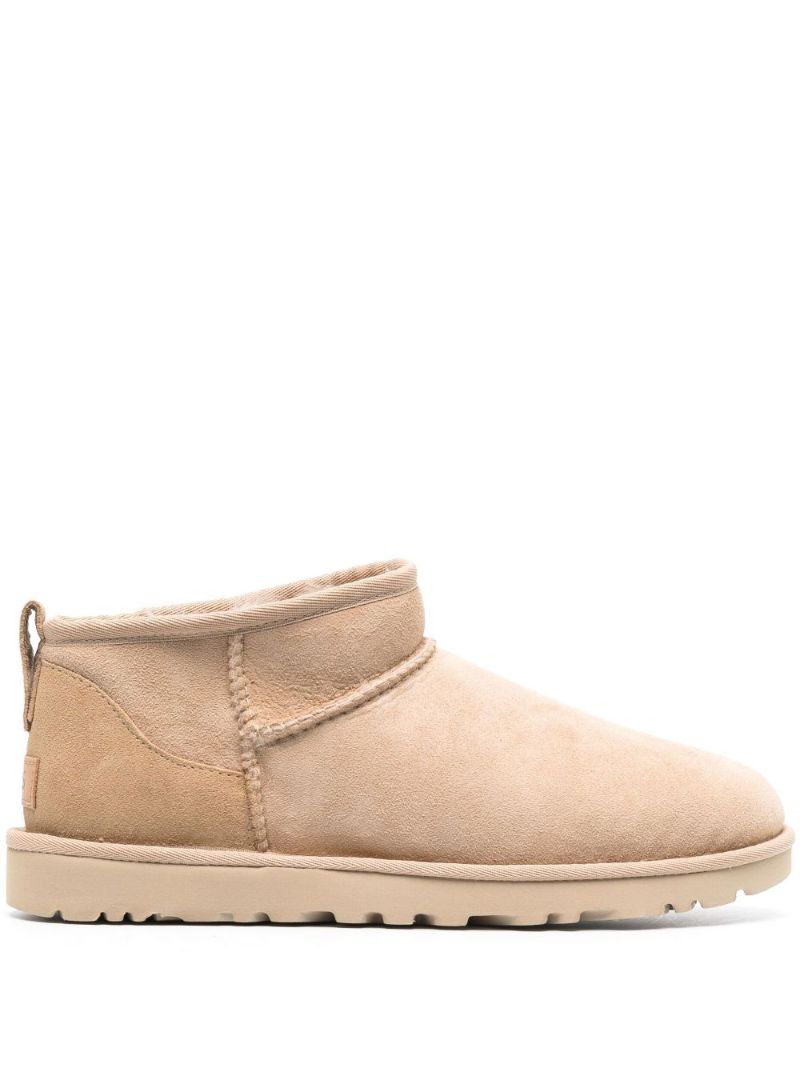 Neutral Classic Ultra Mini Ii Shearling Ankle Boots