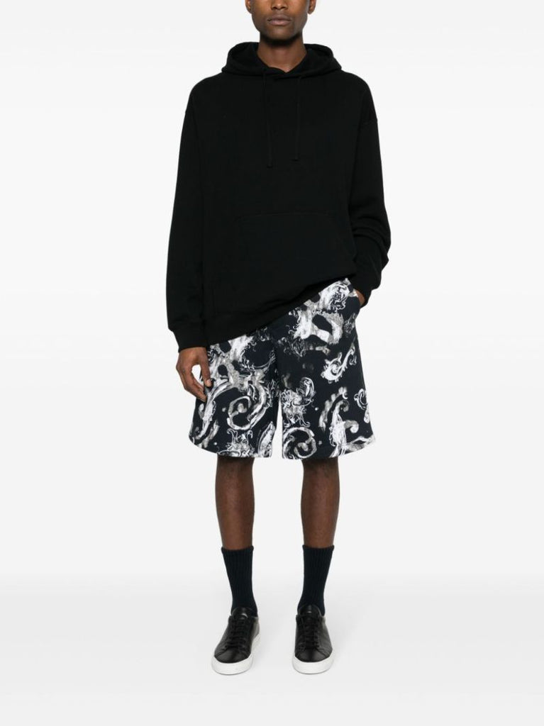 Black Watercolour Couture Cotton Shorts