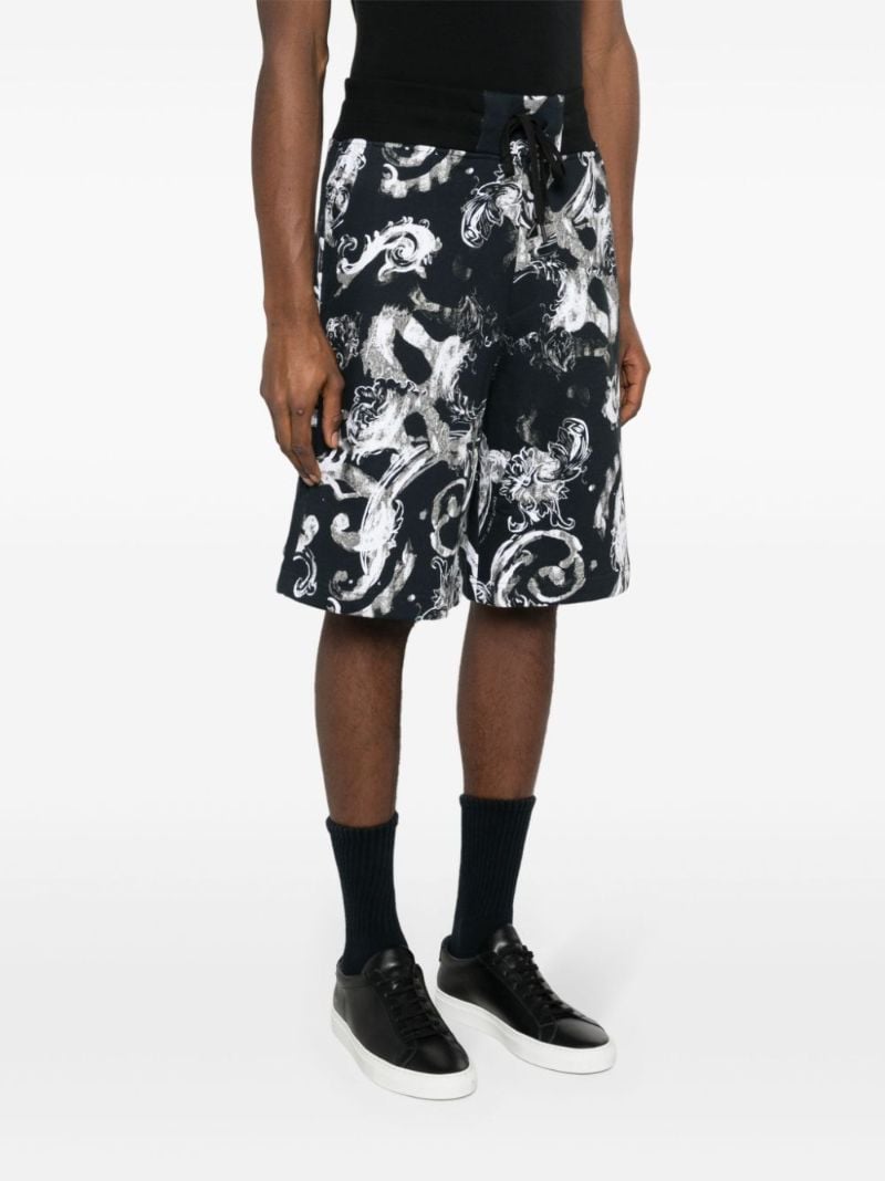 Black Watercolour Couture Cotton Shorts