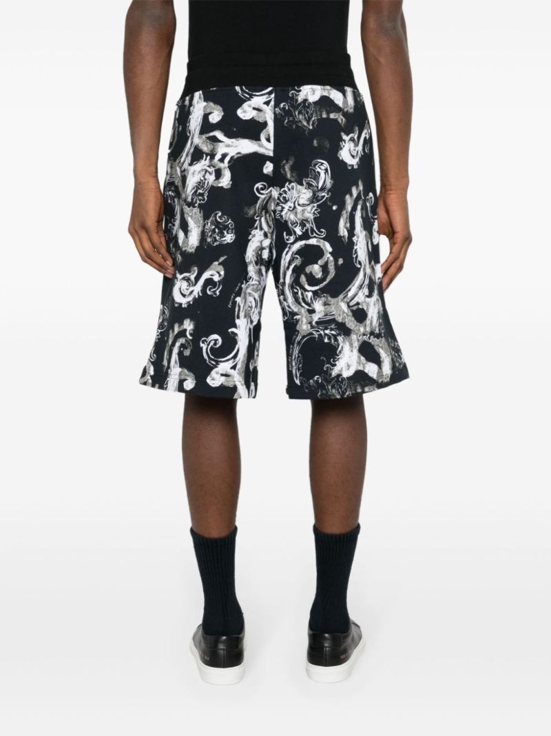 Black Watercolour Couture Cotton Shorts