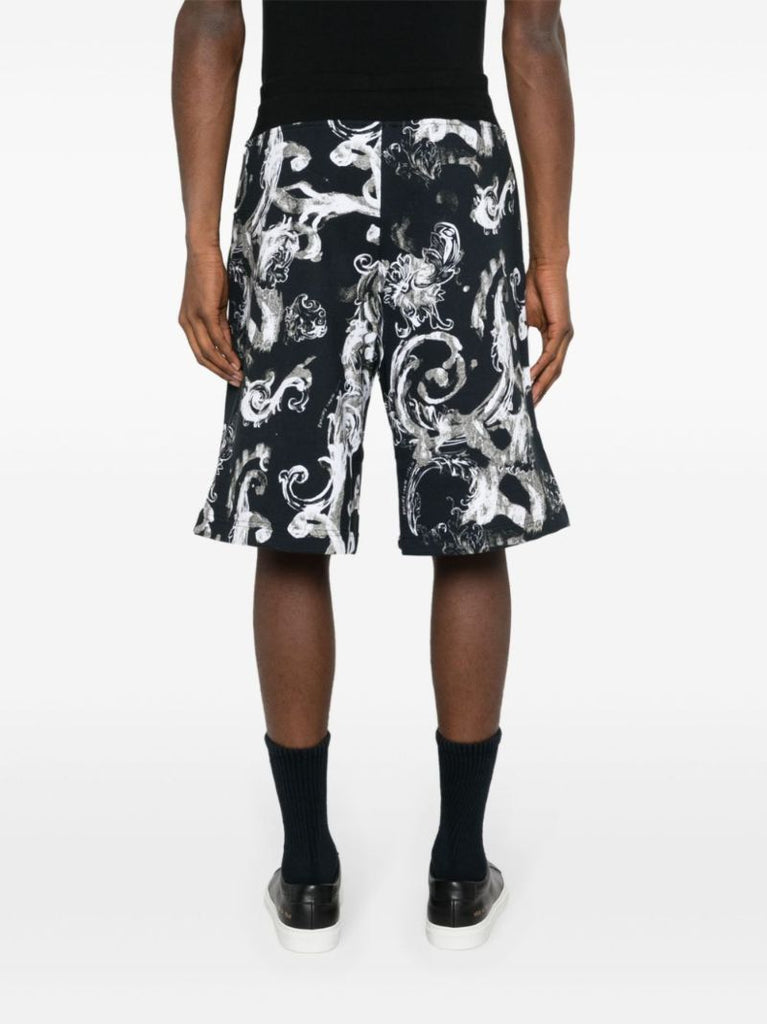 Black Watercolour Couture Cotton Shorts