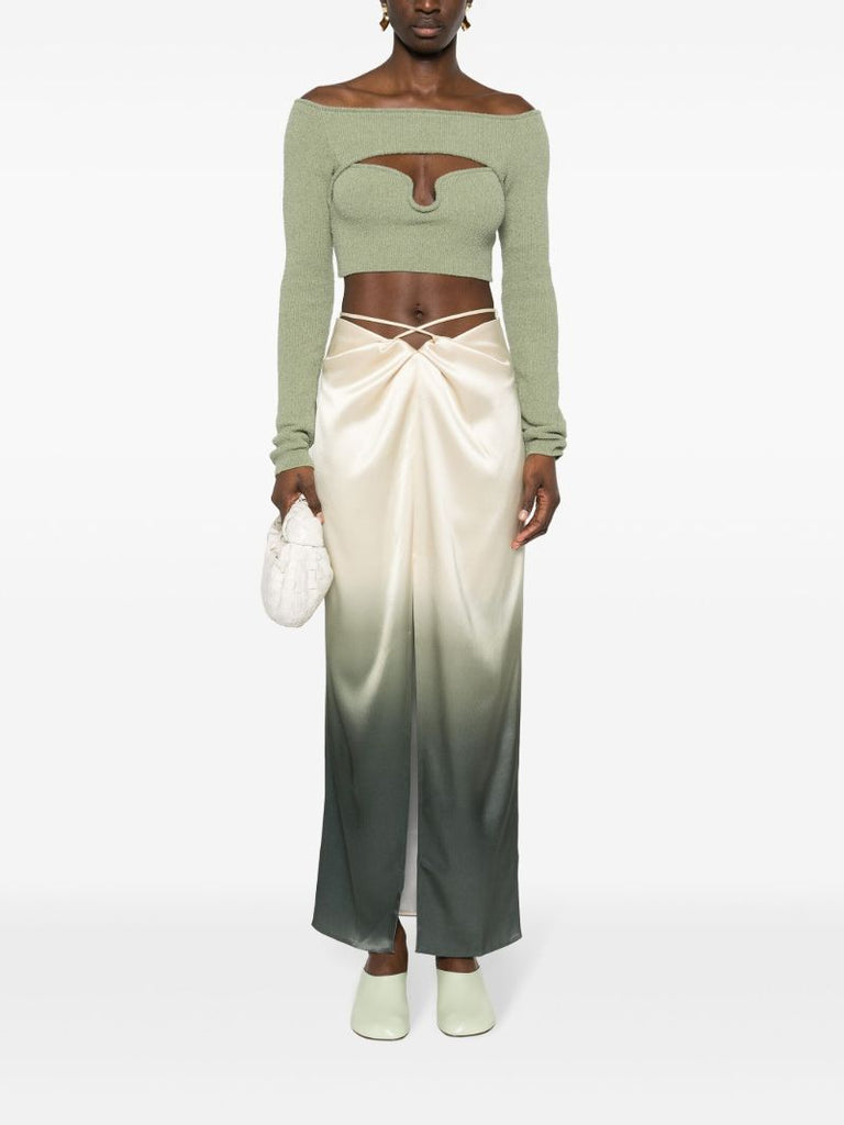 Nautral OmbrÃ_x0083_Â© Satin Maxi Skirt