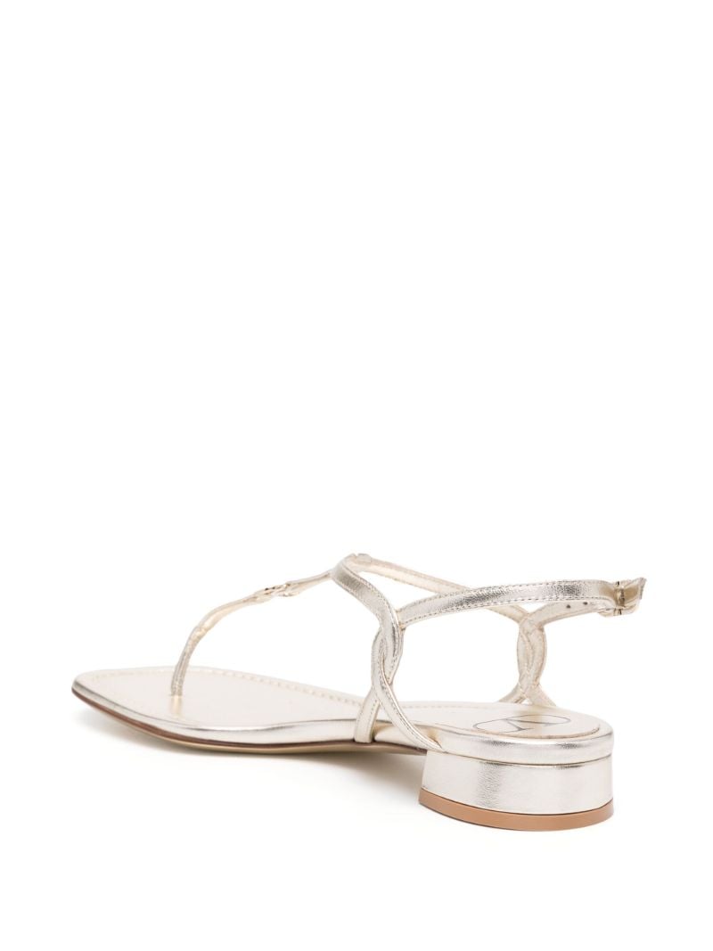 Gold Vlogo Signature Metallic Thong Sandals