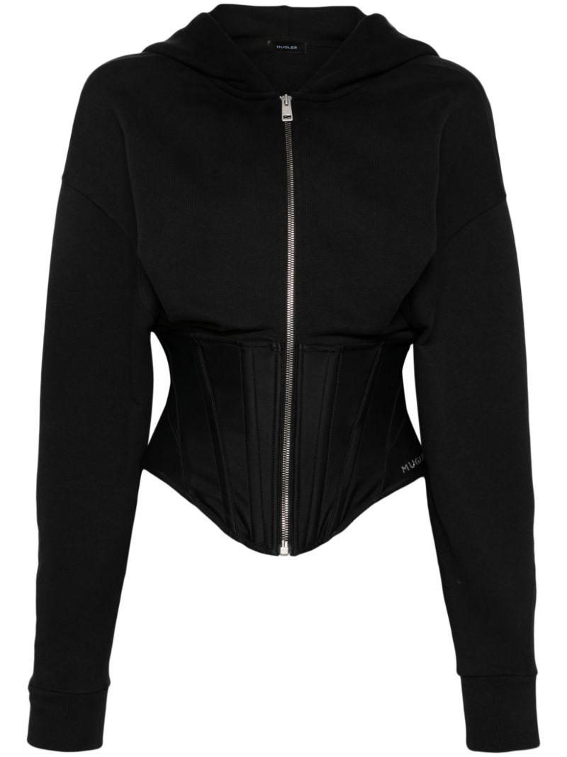 Black Corset Zip-up Hoodie