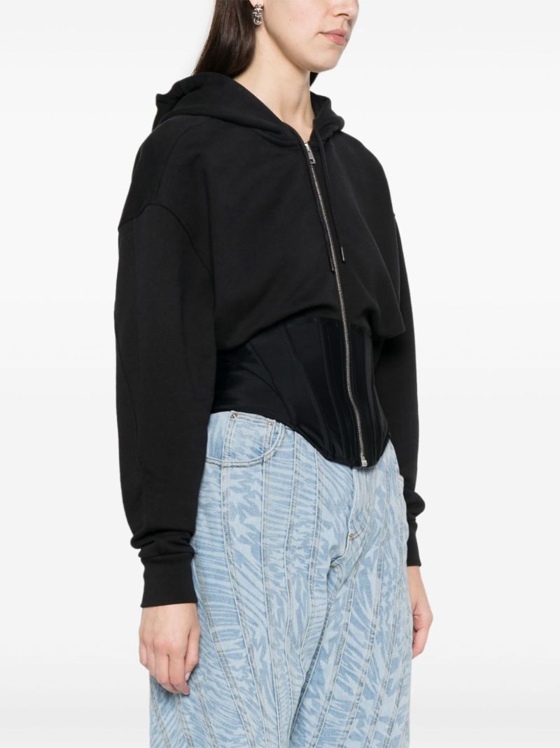 Black Corset Zip-up Hoodie
