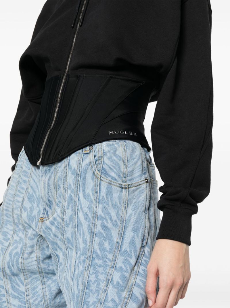 Black Corset Zip-up Hoodie