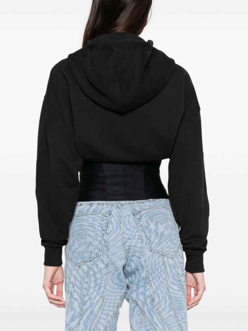 Black Corset Zip-up Hoodie
