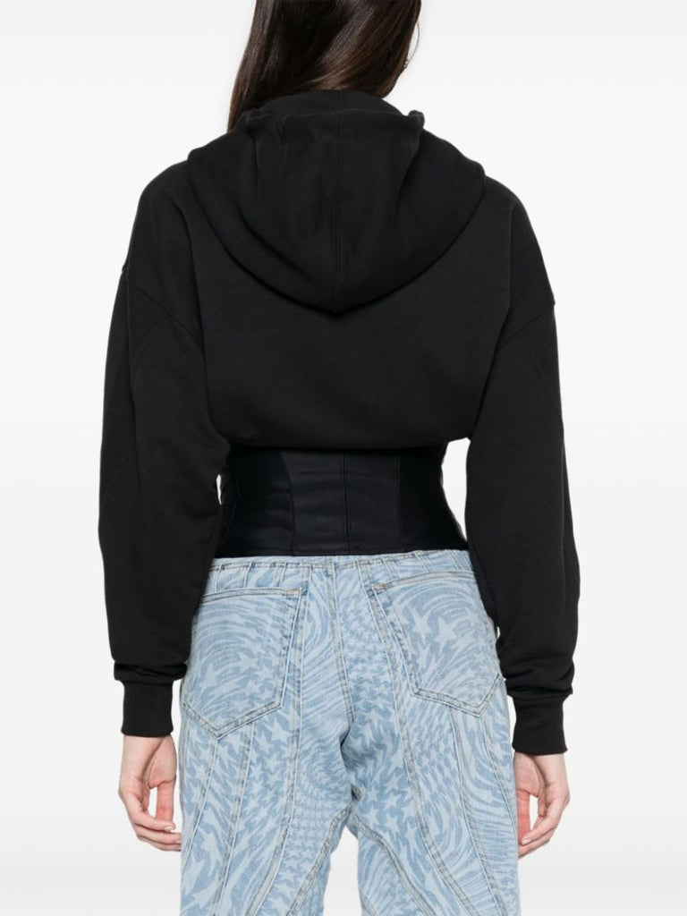 Black Corset Zip-up Hoodie