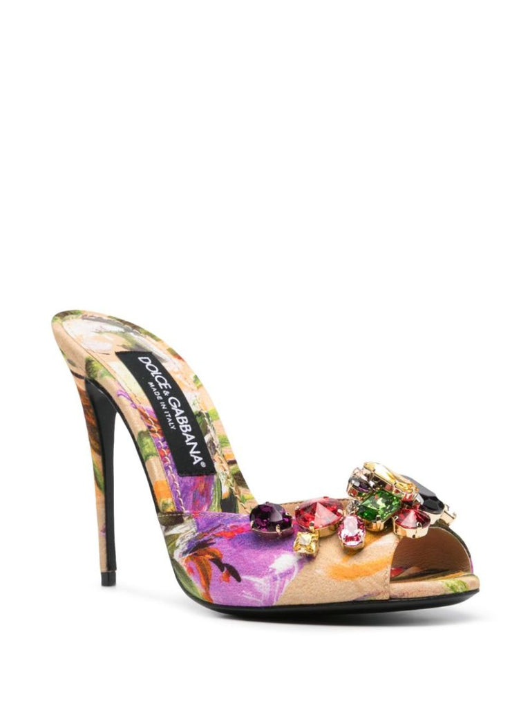 Orange 105 Bloom-print Mules