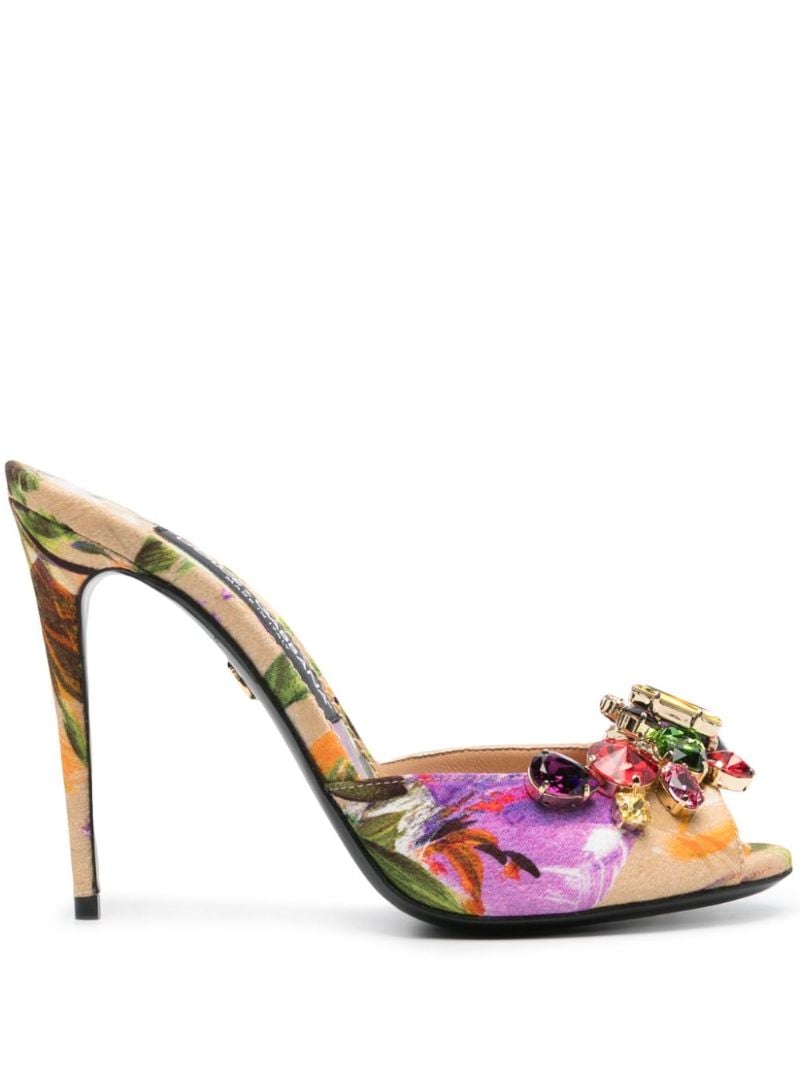 Orange 105 Bloom-print Mules