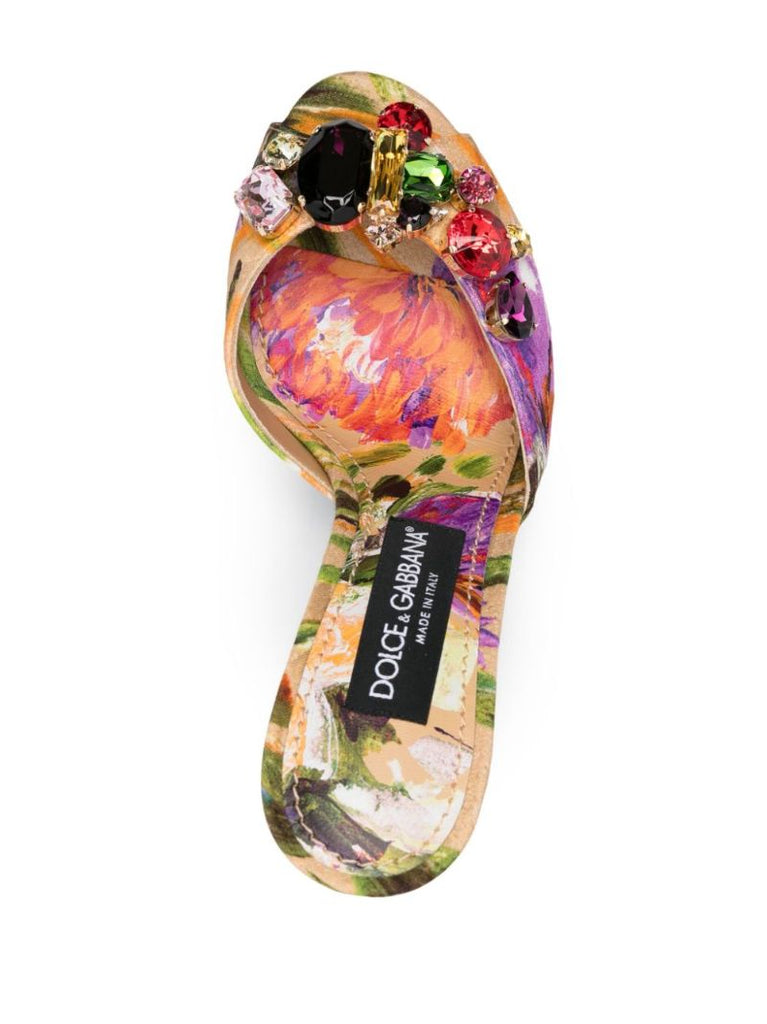 Orange 105 Bloom-print Mules