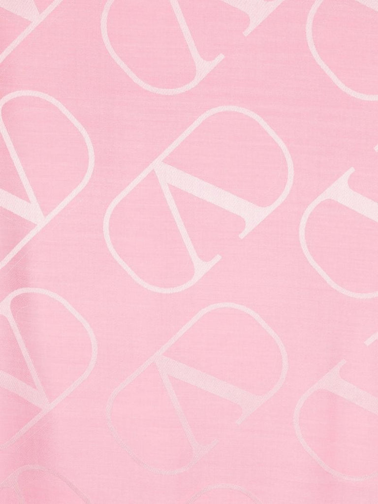 Pink Vlogo Signature Print Fine Knit Scarf
