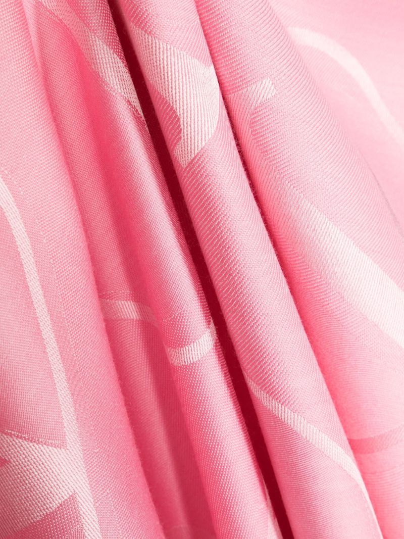 Pink Vlogo Signature Print Fine Knit Scarf
