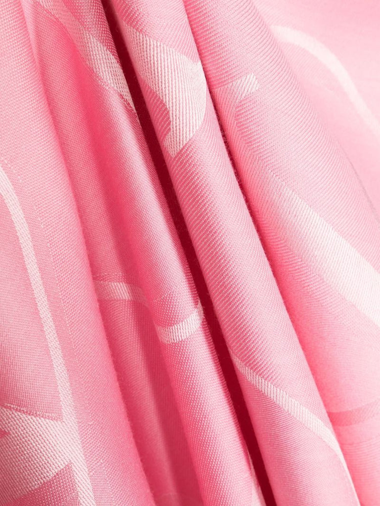 Pink Vlogo Signature Print Fine Knit Scarf